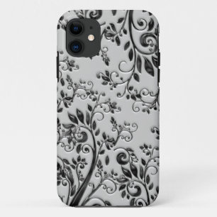 Embossed Black Wirbel Floral Case-Mate iPhone Hülle