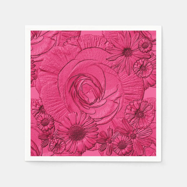 Embossed Blume Berry-COCKTAIL NAPKINS Serviette (Vorderseite)