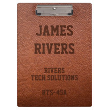 Embossed Brown Vegan Leather clipboard