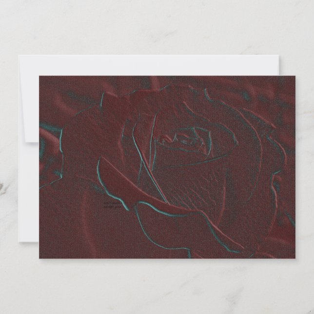 Embossed Burgund Rose Einladung (Vorderseite)