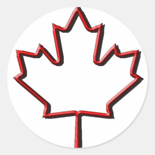 Embossed Canadian Maple Leaf Runder Aufkleber