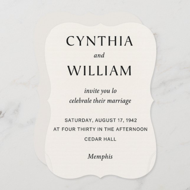 Embossed Cutout - Wedding Invitation Einladung (Vorne/Hinten)