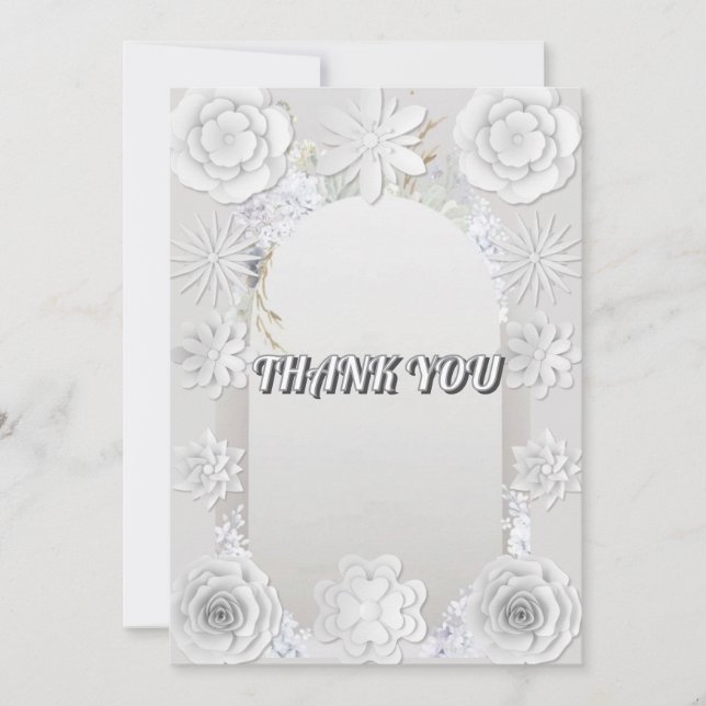 Embossed floral Texture Vielen Dank für Ihre Hochz Einladung (Vorderseite)