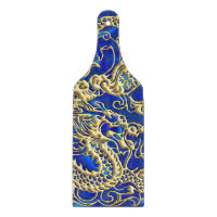 Embossed Gold Dragon auf BlueSatin Print