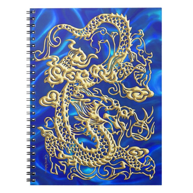 Embossed Gold Dragon Notizblock (Vorderseite)