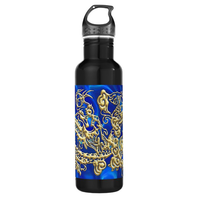 Embossed Gold Dragon Trinkflasche (Vorderseite)