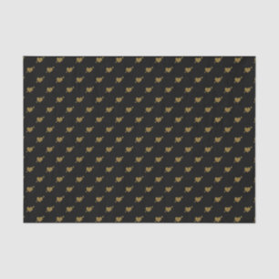 Embossed Gold Hearts BLACK TISSUE WRAP PAPER Seidenpapier