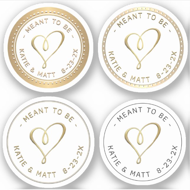 Embossed Gold Hearts wollen HochzeitsSampler sein Aufkleber (Vorderseite)