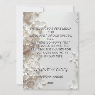 Embossed Gray Floral Texture Vielen Dank für Ihre Einladung