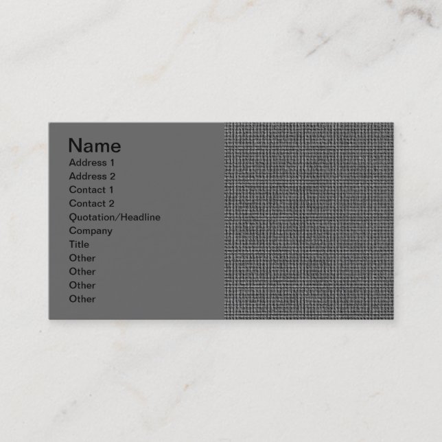 EMBOSSED GRAY GRAY BUSINESS MODERN GRID STYLEBACKG VISITENKARTE (Vorderseite)
