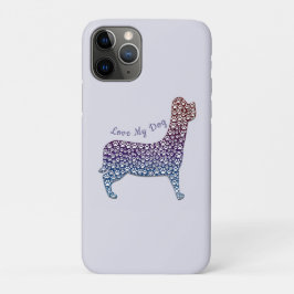 Embossed Indigo Gradient Paw Print Dog Outline Case-Mate iPhone Hülle