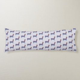 Embossed Indigo Gradient Paw Print Dog Outline Seitenschläferkissen