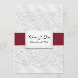 Embossed Lace Deep Red Bible Scripture Wedding 12x Einladung