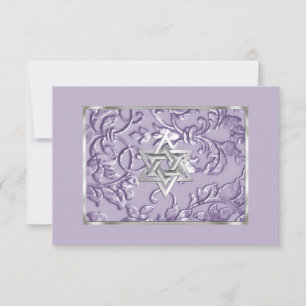 Embossed Look Damask Lavender with Star RSVP