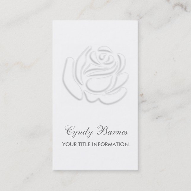 "Embossed Look Rose Business Card" Visitenkarte (Vorderseite)