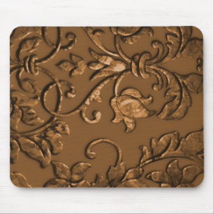 Embossed Metallic Damask, Kupfer Mousepad