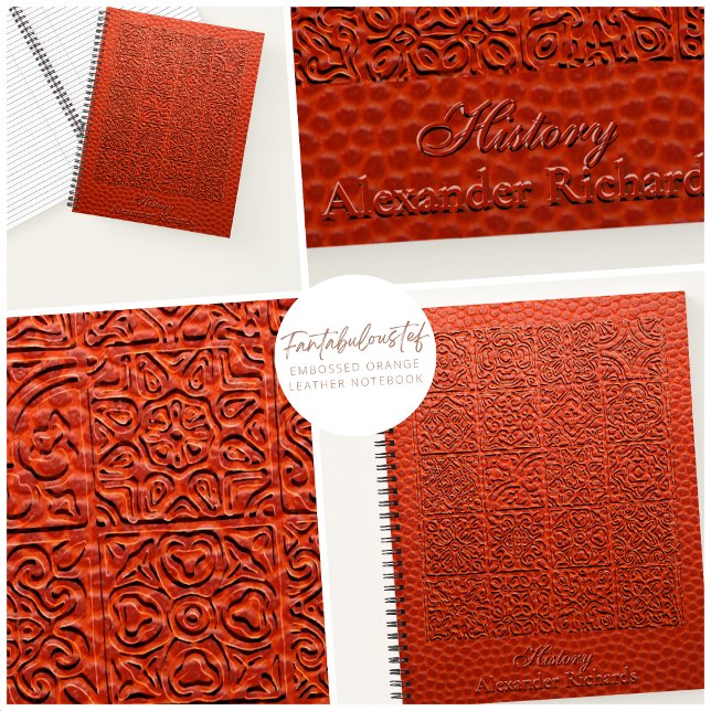 Embossed Orange Leather Notizbuch (Von Creator hochgeladen)