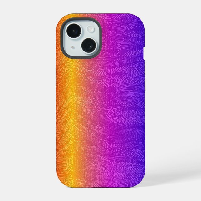 Embossed Rainbow iPhone 15 Hülle (Rückseite)