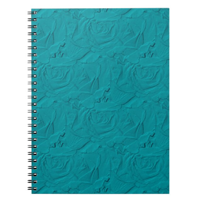 Embossed Rose AQUAMARIN NOTEBOOK Notizblock (Vorderseite)