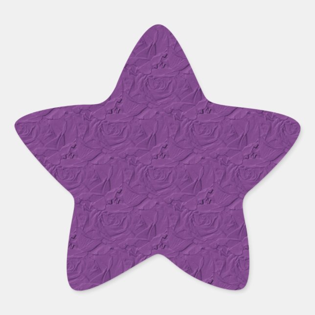 Embossed Rose Lavender Lila Star Sticker (Vorderseite)