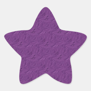 Embossed Rose Lavender Lila Star Sticker