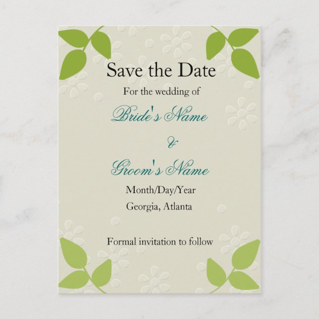 Embossed - Save the Date Karte (Vorderseite)