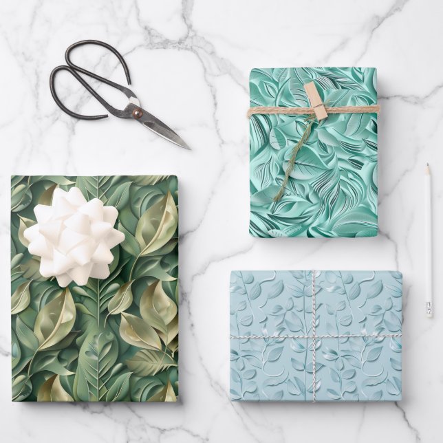 Embossed Shades of Variety of Colors Geschenkpapier Set (Vorderseite)