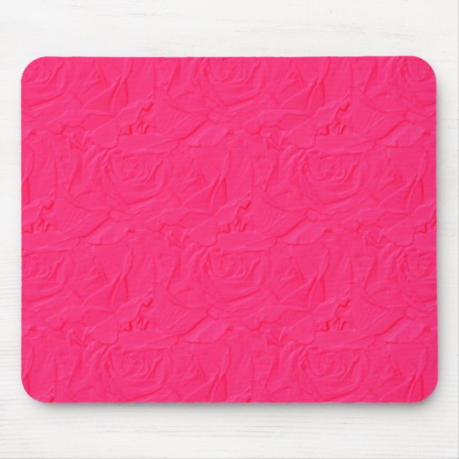 Embossed Textured Rose BUBBLEGUM PINK MOUSEPAD (Vorne)
