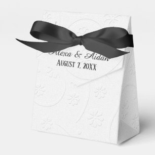Embossed Wedding White Floral Geschenkschachtel