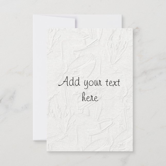 Embossed White Floral 3 Einladung Hochzeit (Rückseite)