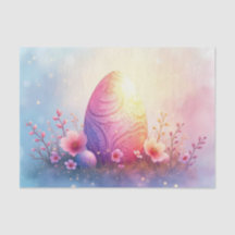 Embosses Ostereier mit Kirschblüten Decoupage