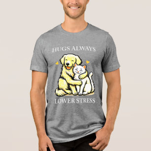 "Embrace Calm: Hugs immer unter Stress" positiv Tri-Blend Shirt