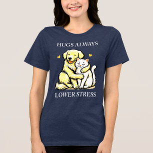 "Embrace Calm: Hugs immer unter Stress" positiv Tri-Blend Shirt