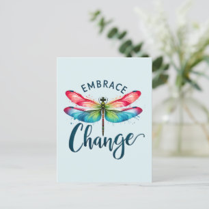 Embrace Change - Artistic Dragonfly Postkarte