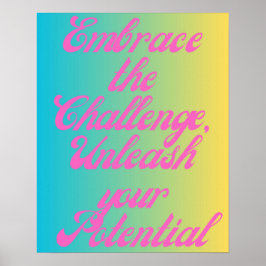 Embrace die Challenge-Motivierend Typografie Poster