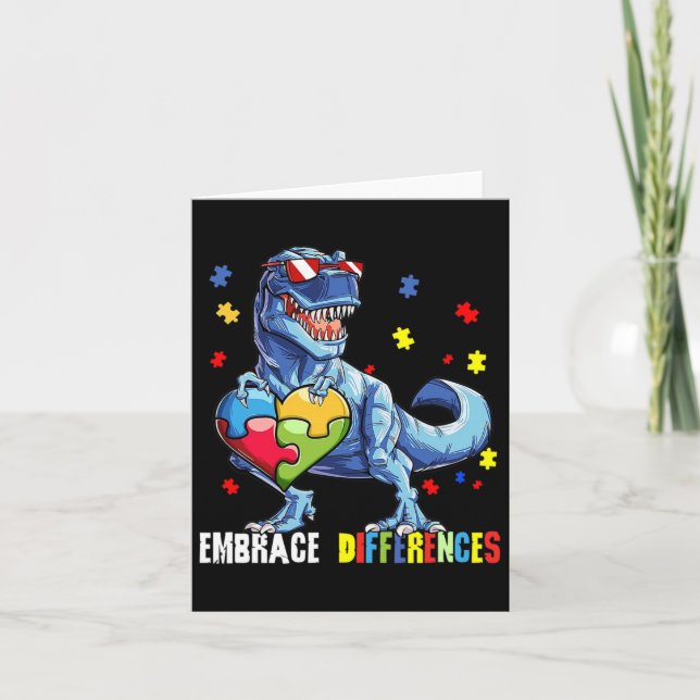 Embrace Differenzen Asd Spectrum Dinosaurier Autis Karte (Vorderseite)