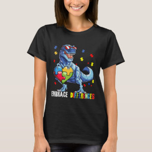 Embrace Differenzen Asd Spectrum Dinosaurier Autis T-Shirt