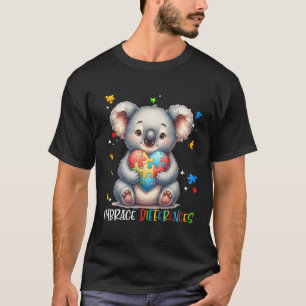 Embrace Differenzen Puzzle Herz Koala Autismus Kri T-Shirt