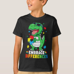 Embrace Differenzen T Rex Dinosaur Autismus Awaren T-Shirt