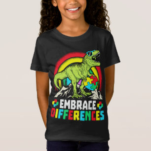 Embrace Differenzen T Rex Dinosaur Autismus Awaren T-Shirt