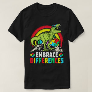 Embrace Differenzen T Rex Dinosaur Autismus Awaren T-Shirt
