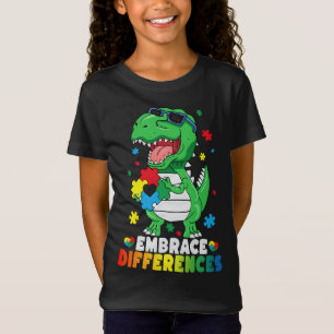 Embrace Differenzen T Rex Dinosaur Autismus Awaren T-Shirt