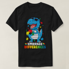 Embrace Differenzen T Rex Dinosaur Autismus Awaren T-Shirt