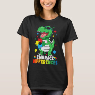 Embrace Differenzen T Rex Dinosaur Autismus Awaren T-Shirt