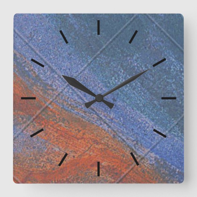Embrace Elegance Quadratische Wanduhr (Vorderseite)