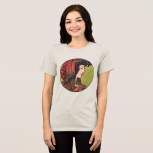 Embrace Elegante: Art Nouveau gesteinigtes Glas Tri-Blend Shirt
