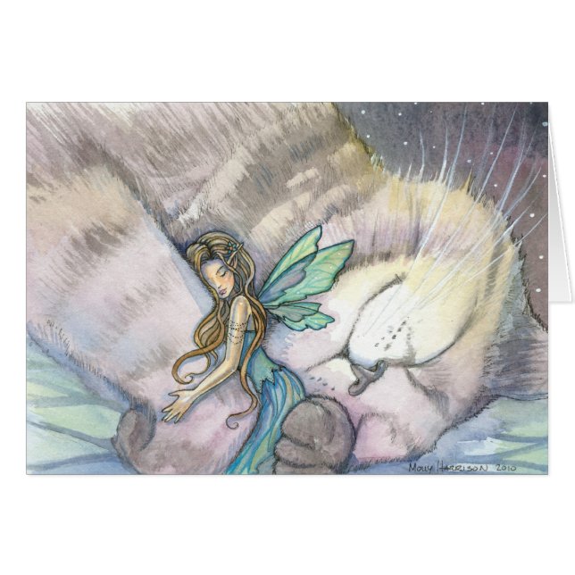 Embrace Fairy and Cat Card (Vorderseite (Horizontal))