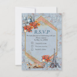 Embrace Französisch Land leben in Pale Blue RSVP Karte