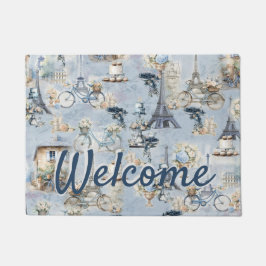 Embrace Französisch Land leben in Raffined Pale Bl Fußmatte