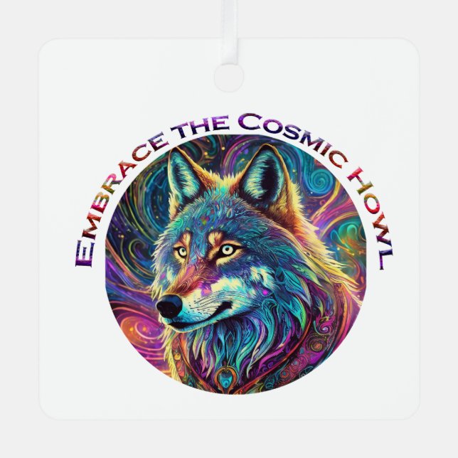 Embrace für den kosmischen Howl Wolf Ornament Aus Metall (Vorderseite)